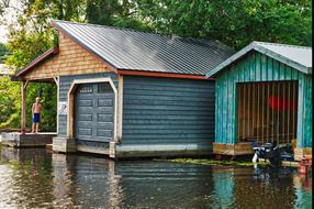 Boar House Boat Garage Vacation