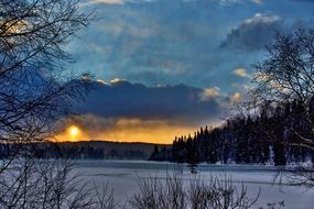 Winter Landscape Sunset