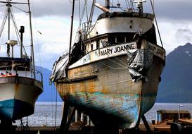 Fishing Boats Dry Dock Ocean