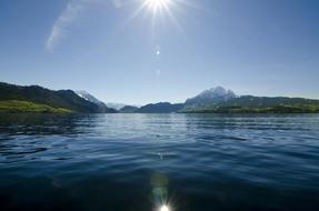 Ocean water at sun light in summer