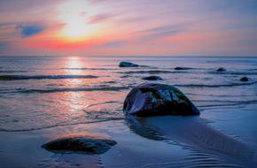 Sunset Water beach stone