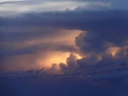 Cumulonimbus Storm clouds at Sunset