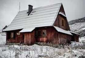 House Winter Mountains