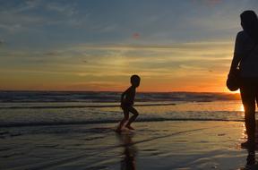 Silhouette Beach Dusk