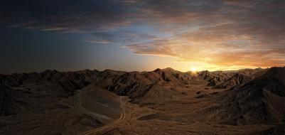 Desert Panoramic Sunset
