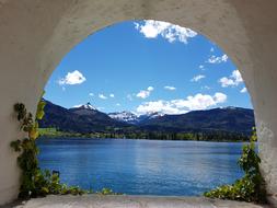 Landscape of River and mountains in Austria