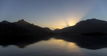 Sunset Mountains Reflection