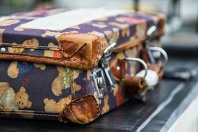 Suitcase with a picture of bears