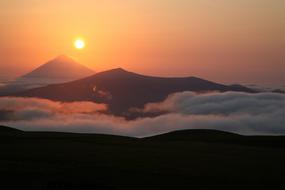 Volcano Sunset Evening