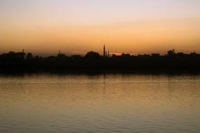 Landscape of Sky and buildings Silhouette