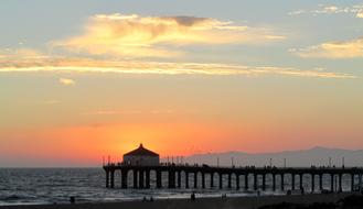 Sunset Pier Mountains