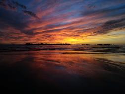 Sunset light over sea