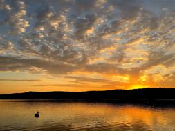 Lake Sunset Clouds
