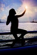 Silhouette Sunset Girl