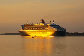 Waters Ship Sunset