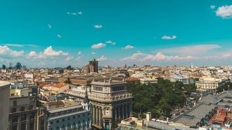 Madrid Spain city at Sunset