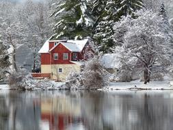 Snow Landscape Lake