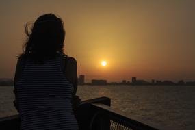 Girl at Setting Sun Afternoon