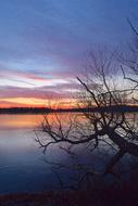 Lake coast at Sunset