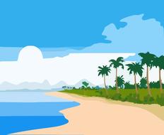 beach tropical landscape blue