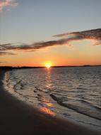 Sunset Dusk Water horizon