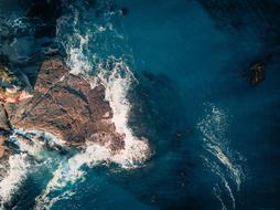 aerial view of Blue Ocean rock