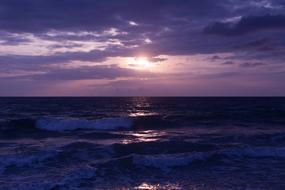 Dark Sunset over Sea