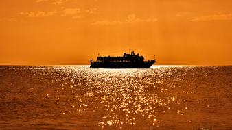 Boat Sunset Sunlight