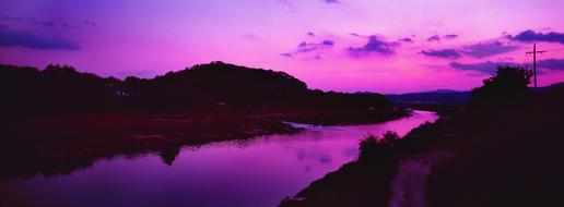 River at Glow Sunset