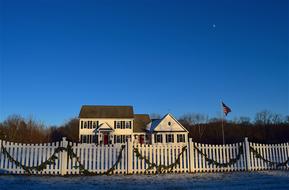 House Christmas Fence White Picket