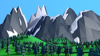 digital art of mountains