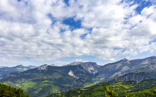 Nature Mountains and cloudy sky Panorama
