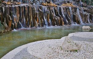 Stone Rock and water stream Landscape