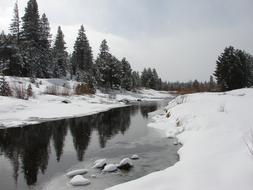 River Snow Nature