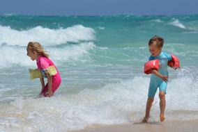 Children Waves Sea