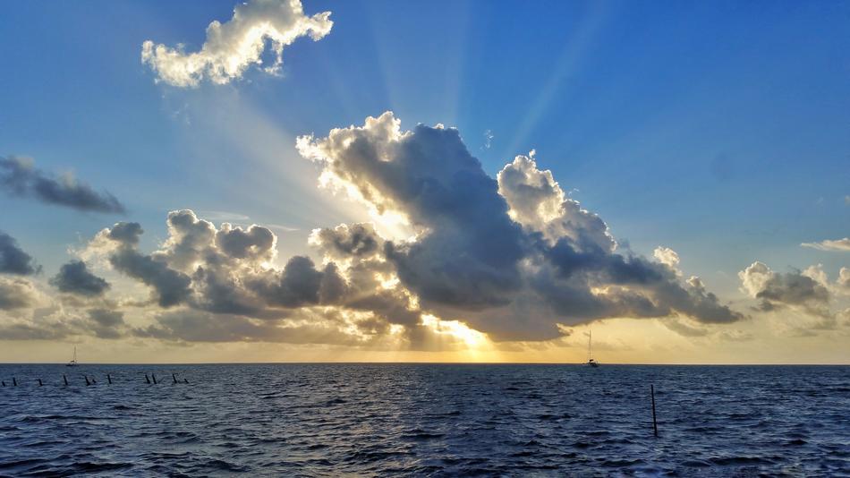 Sunrise Clouds Ocean