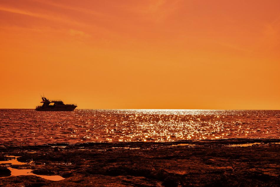 Boat Sea Sunset