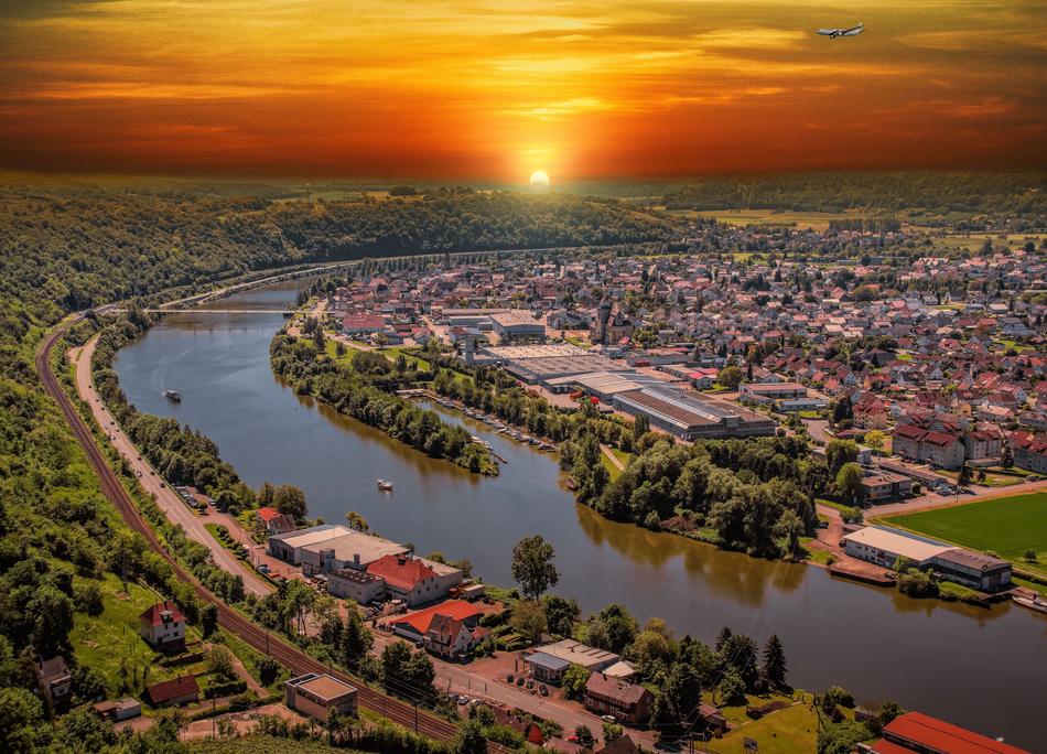 Sunset Neckar Abendstimmung