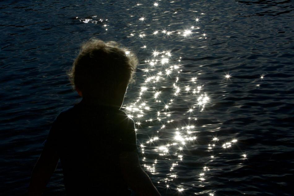 Baby on Beach at Sunset