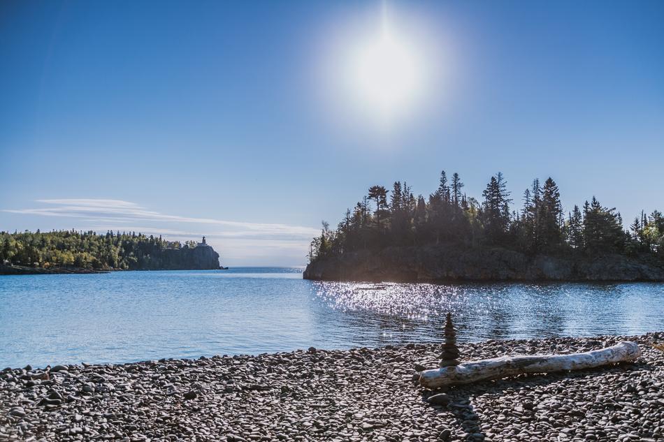 pebbles on the lake
