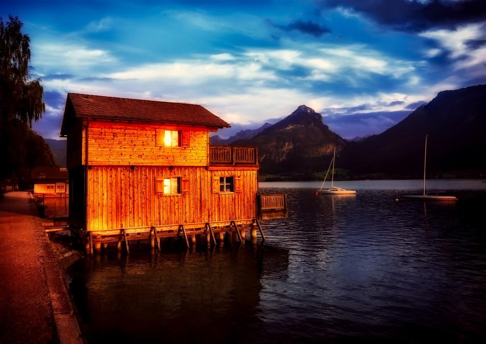 Austria Boathouse Sailboat