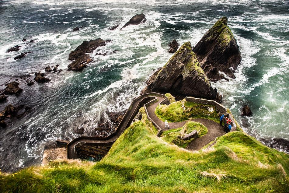 mountain road, rocks, waves, dingle, Ireland