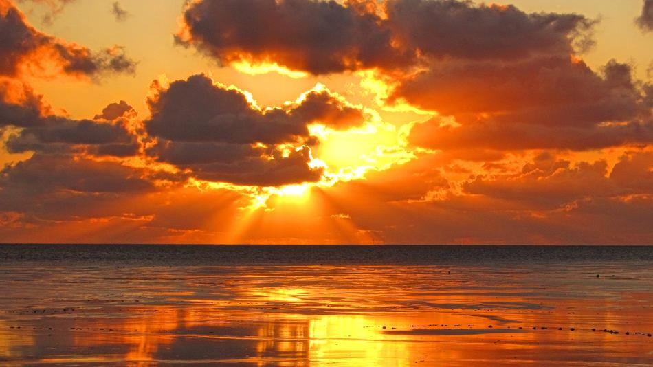 North Sea Sunset in Nordfriesland