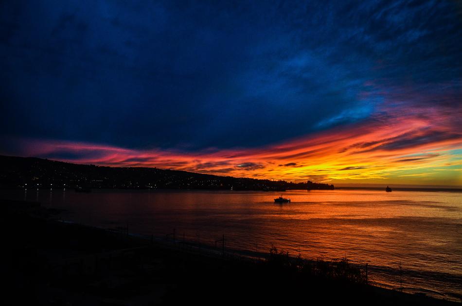 Sunset Sun Blue