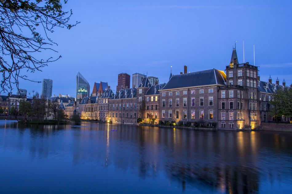 The Hague Center Courtyard at evening