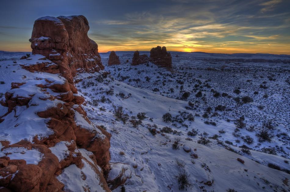 Sunset Landscape Rock