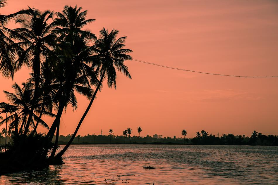 Sunset Kerala Aleppay landscape