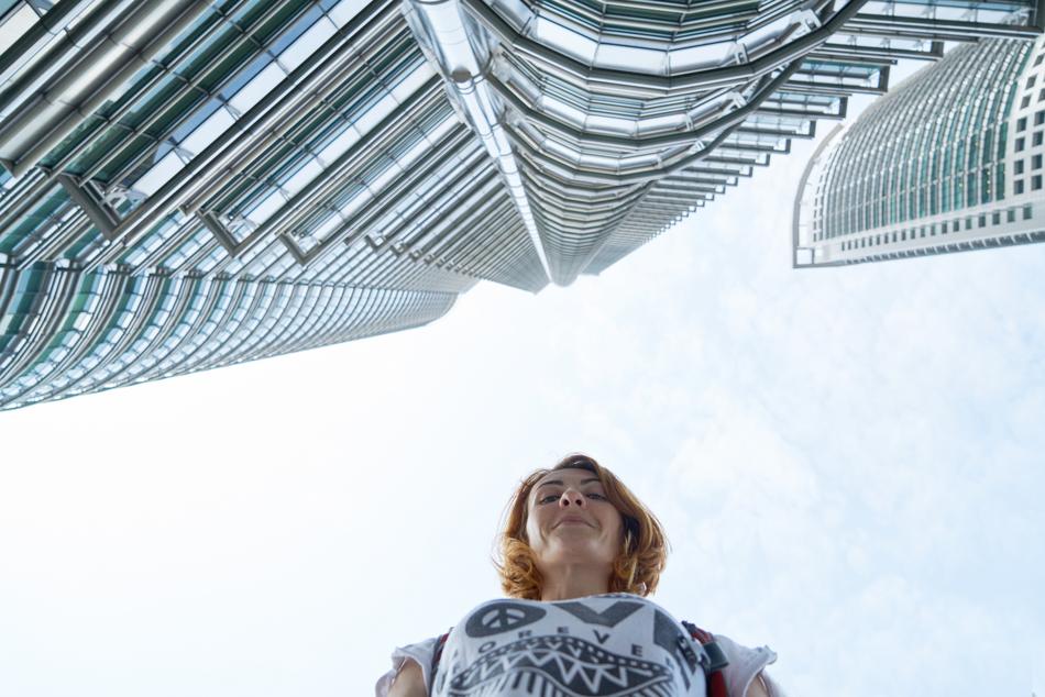 High Building and girl Model