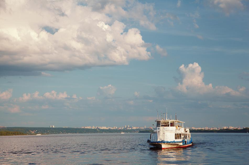 River Sunset Ship