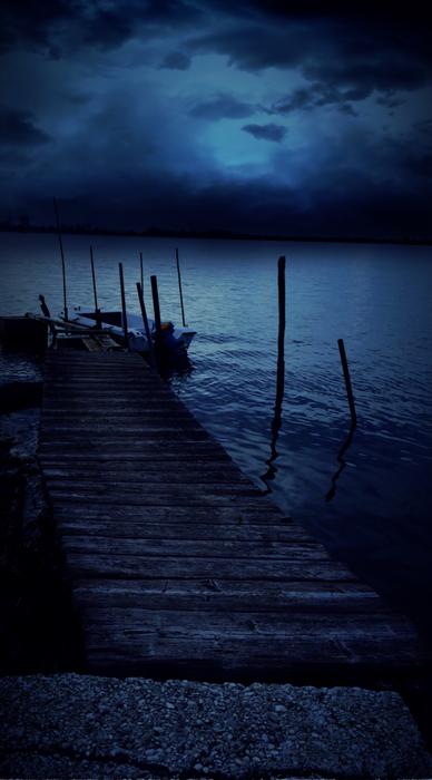Night Boardwalk Water